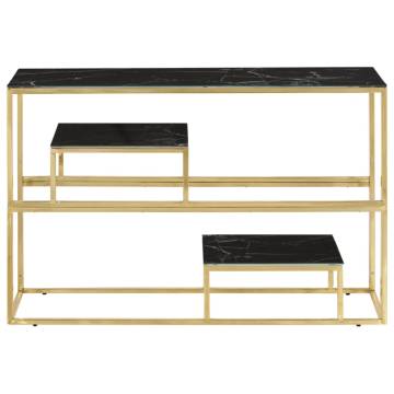 Elegant Gold Console Table - Stainless Steel & Glass Design