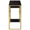 Elegant Gold Console Table - Stainless Steel & Glass Design