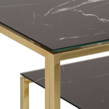 Elegant Gold Console Table - Stainless Steel & Glass Design