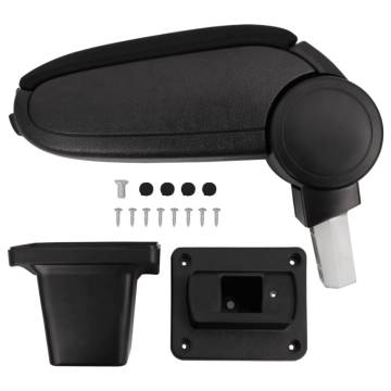 Car Armrest Black - Stylish & Adjustable Storage Solution