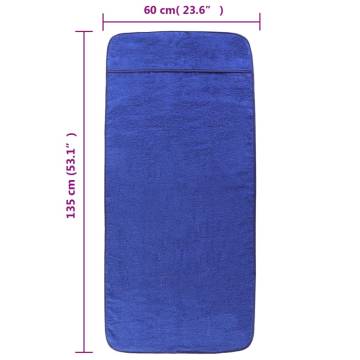 Soft Royal Blue Beach Towels - 2 pcs 60x135 cm | Hipomarket