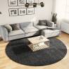 Shaggy Rug High Pile Modern Anthracite Ø 240 cm Colour anthracite Size Ø 240 cm 