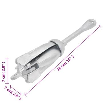 Folding Anchor Silver 2.5 kg - Durable & Portable for Watercraft