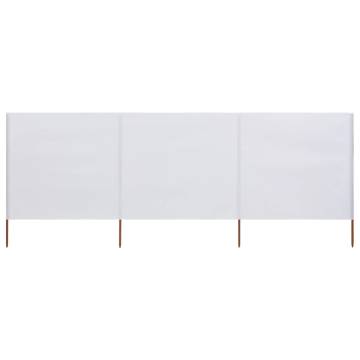 3-Panel Wind Screen Fabric 400x160 cm - Sand White | Hipo Market