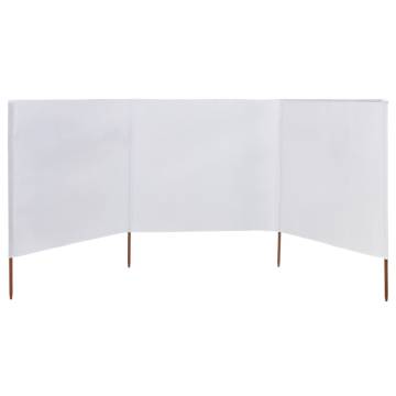 3-Panel Wind Screen Fabric 400x160 cm - Sand White | Hipo Market