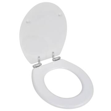 Soft Close MDF Toilet Seat - Simple Design, White | HipoMarket