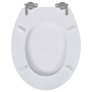 Soft Close MDF Toilet Seat - Simple Design, White | HipoMarket