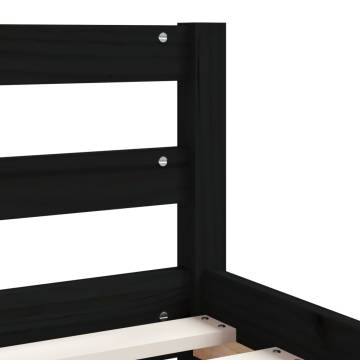 Kids Bed Frame with Drawers Black - Solid Pine Wood 80x160 cm