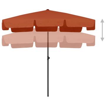 Beach Umbrella Terracotta 200x125 cm - UV Protection