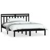 Black Solid Pine Bed Frame 140x200 cm - Timeless Design