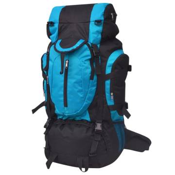 Hiking Backpack XXL 75 L - Durable Black and Blue Outdoor Gear