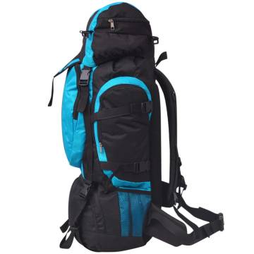 Hiking Backpack XXL 75 L - Durable Black and Blue Outdoor Gear