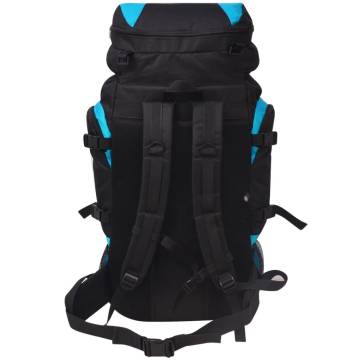 Hiking Backpack XXL 75 L - Durable Black and Blue Outdoor Gear