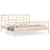 Super King Size Solid Wood Bed Frame with Headboard - Hipomarket