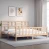 Super King Size Solid Wood Bed Frame with Headboard - Hipomarket