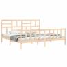 Super King Size Solid Wood Bed Frame with Headboard - Hipomarket