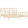 Super King Size Solid Wood Bed Frame with Headboard - Hipomarket