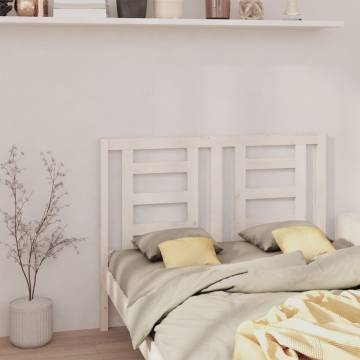 Stylish White Bed Headboard - Solid Wood Pine 126x4x100 cm