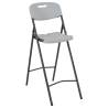 Folding Bar Chairs 2 pcs HDPE and Steel White | Hipomarket