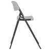 Folding Bar Chairs 2 pcs HDPE and Steel White | Hipomarket