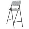 Folding Bar Chairs 2 pcs HDPE and Steel White | Hipomarket