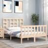 Bed Frame with Headboard 120x200 cm Solid Wood Colour natural Size 120 x 200 cm 