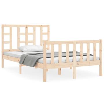 Solid Wood Bed Frame with Headboard 120x200 cm | Hipomarket