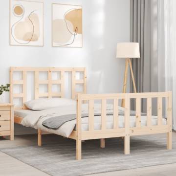 Solid Wood Bed Frame with Headboard 120x200 cm | Hipomarket