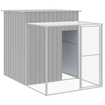 Durable Chicken Cage with Run - Light Grey, Galvanised Steel