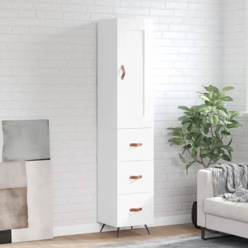 Stylish Highboard High Gloss White | Durable Engineered Wood