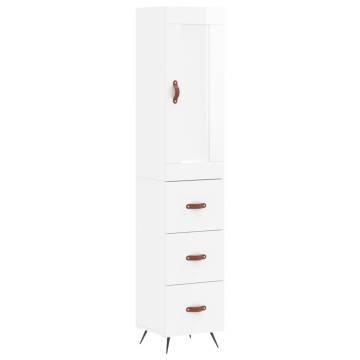 Stylish Highboard High Gloss White | Durable Engineered Wood