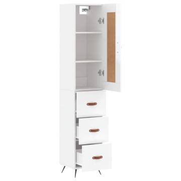 Stylish Highboard High Gloss White | Durable Engineered Wood