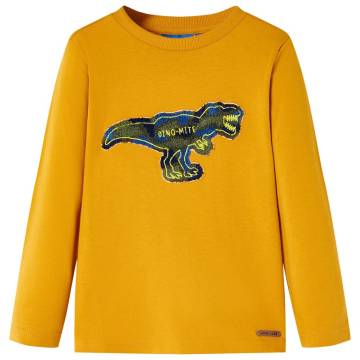 Kids' Long Sleeve T-shirt in Ochre - Size 140 | HipoMarket