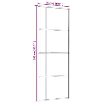 Sliding Door ESG Glass & Aluminium 76x205 cm - Black - Hipomarket