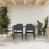 7 Piece Garden Dining Set Black Poly Rattan Colour black Size 160 cm table length Number of 6 