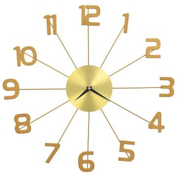 Elegant 50 cm Golden Metal Wall Clock - Hipomarket