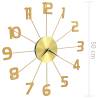 Elegant 50 cm Golden Metal Wall Clock - Hipomarket