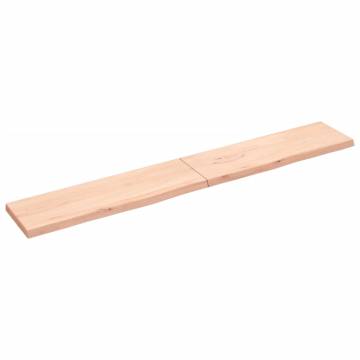 Rustic Wall Shelf - Untreated Solid Oak - 200x30 cm