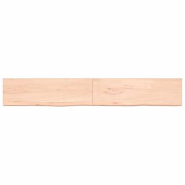 Rustic Wall Shelf - Untreated Solid Oak - 200x30 cm