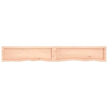 Rustic Wall Shelf - Untreated Solid Oak - 200x30 cm