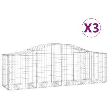 Arched Gabion Baskets 3 pcs - Durable Garden Barriers