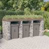 Gabion Wall for Garbage Bin 270x91x120 cm Galvanised Iron Size 3 bins Number of bins 1 