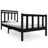 Black Solid Wood Bed Frame 90x190 cm - Stylish & Sturdy