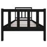 Black Solid Wood Bed Frame 90x190 cm - Stylish & Sturdy