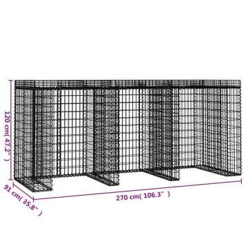 Gabion Wall for Garbage Bin - Durable Galvanised Iron Design