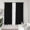 Linen-Look Blackout Curtains - Anthracite 140x175 cm | HipoMarket