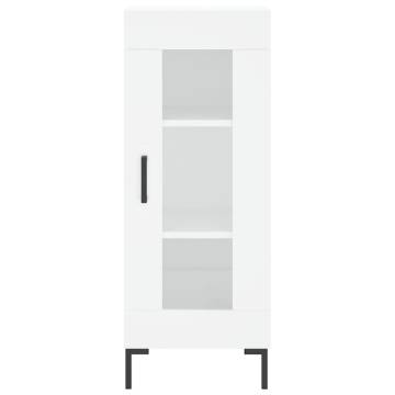 Elegant Highboard in White - 34.5x34x180 cm Engineered Wood