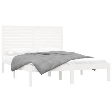 White Solid Wood Bed Frame 120x200 cm - Stylish & Durable