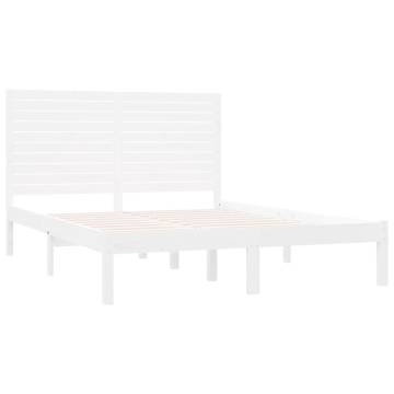 White Solid Wood Bed Frame 120x200 cm - Stylish & Durable