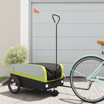 Bike Trailer Black & Green - 45 kg Iron Cargo Trailer